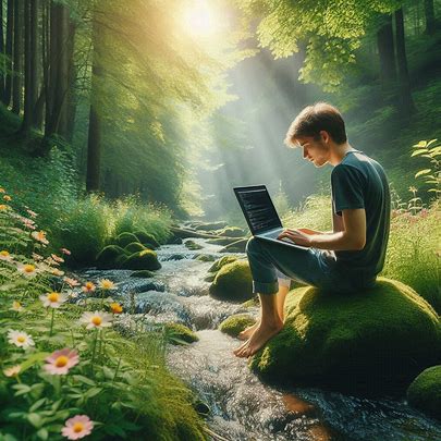 image of software developer with nature. Image 1 of 4